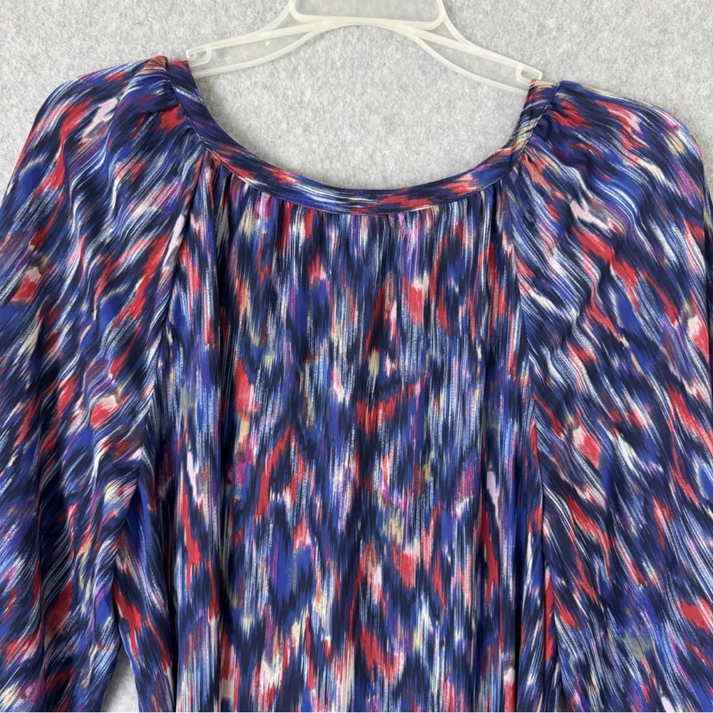Tommy Bahama Long Sleeve Midi Dress Womens Size Medium Blue Purple Resort Boho - Picture 11 of 15